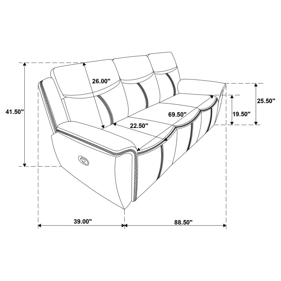 (image for) Sloane 3-piece Upholstered Reclining Sofa Set Blue