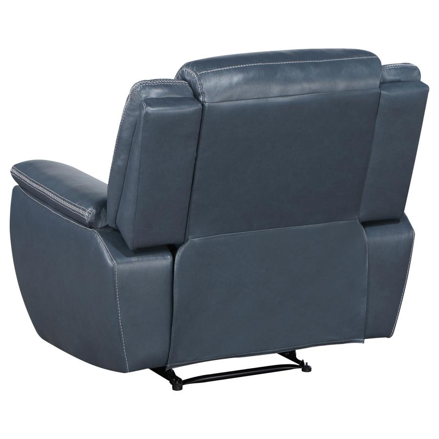 (image for) Sloane Upholstered Padded Arm Recliner Chair Blue