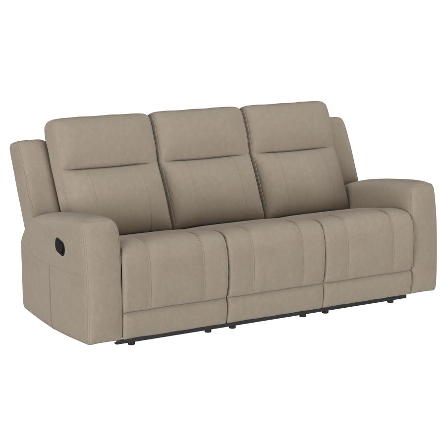 (image for) Brentwood 2-piece Upholstered Reclining Sofa Set Taupe