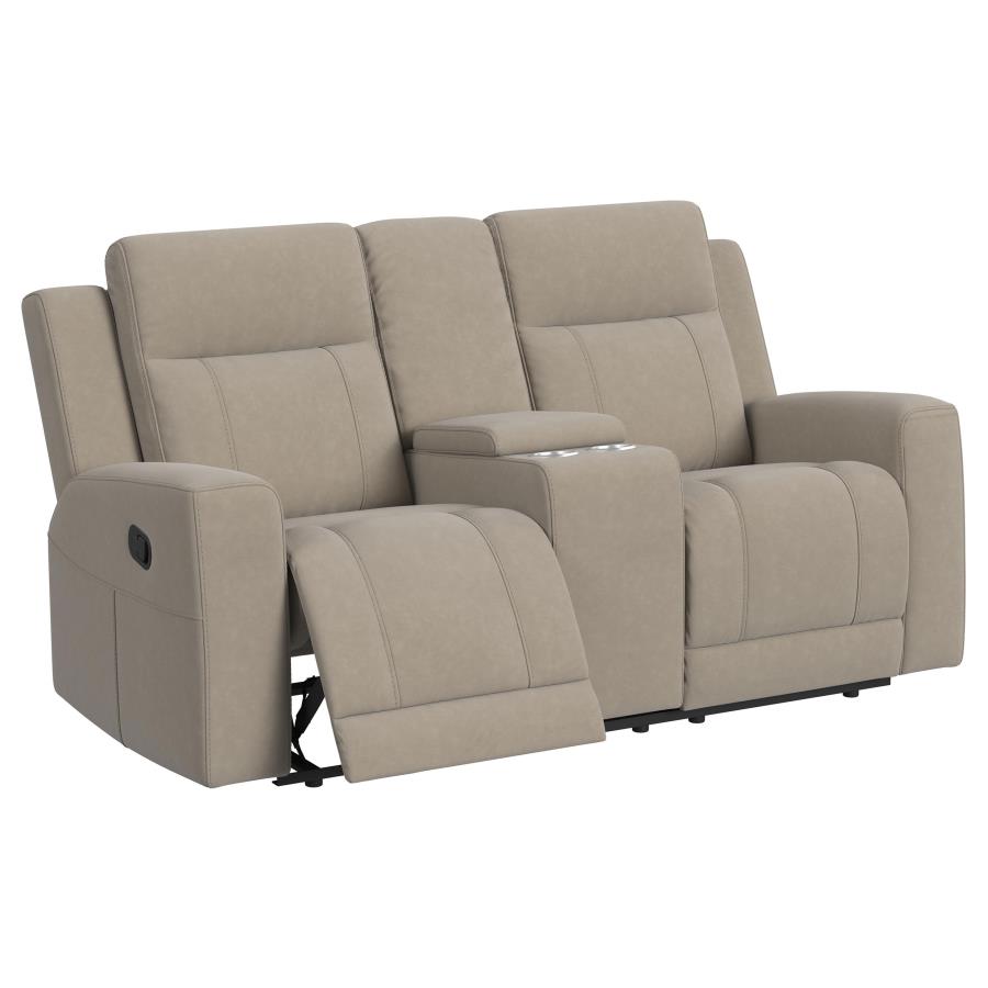 (image for) Brentwood 2-piece Upholstered Reclining Sofa Set Taupe