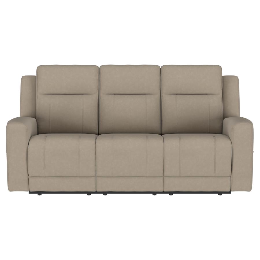 (image for) Brentwood 3-piece Upholstered Reclining Sofa Set Taupe