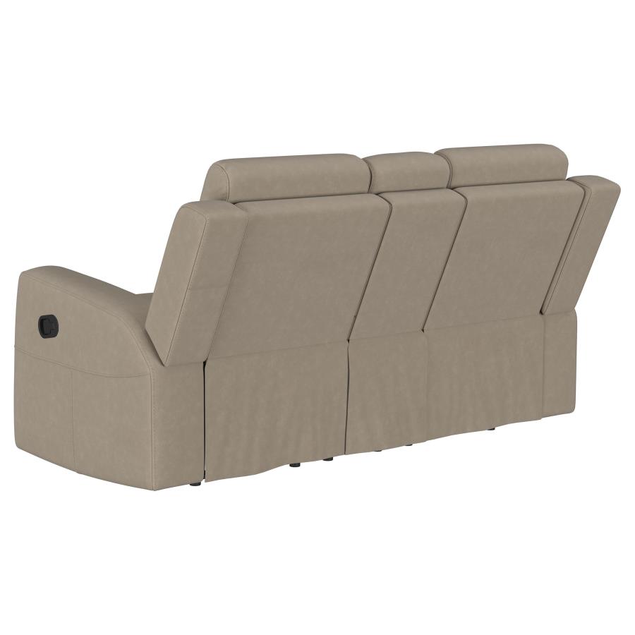 (image for) Brentwood 3-piece Upholstered Reclining Sofa Set Taupe