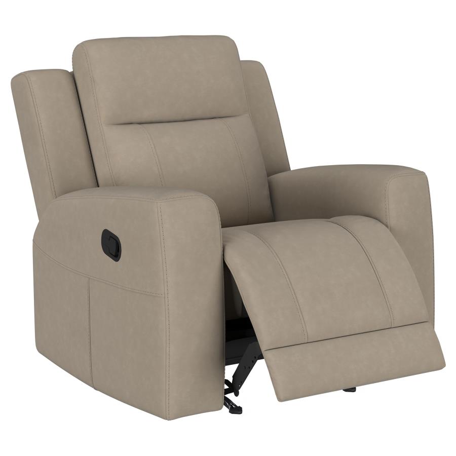 (image for) Brentwood 3-piece Upholstered Reclining Sofa Set Taupe