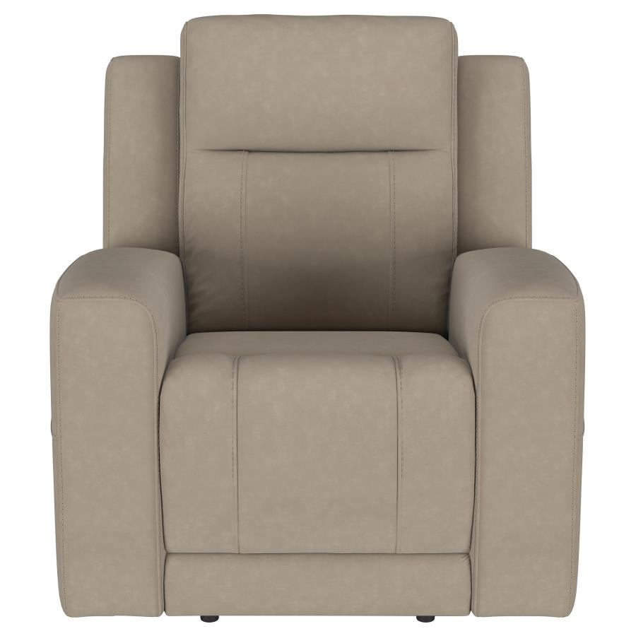 (image for) Brentwood 3-piece Upholstered Reclining Sofa Set Taupe