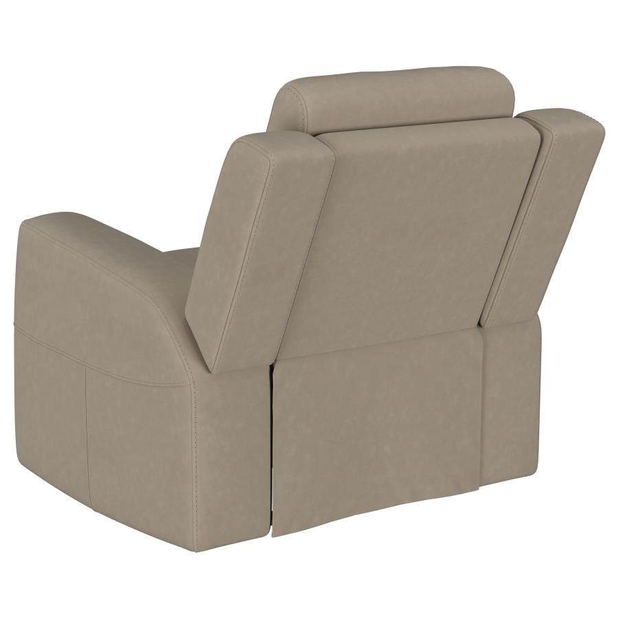 (image for) Brentwood 3-piece Upholstered Reclining Sofa Set Taupe