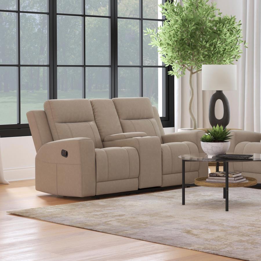 (image for) Brentwood Upholstered Motion Reclining Loveseat Taupe