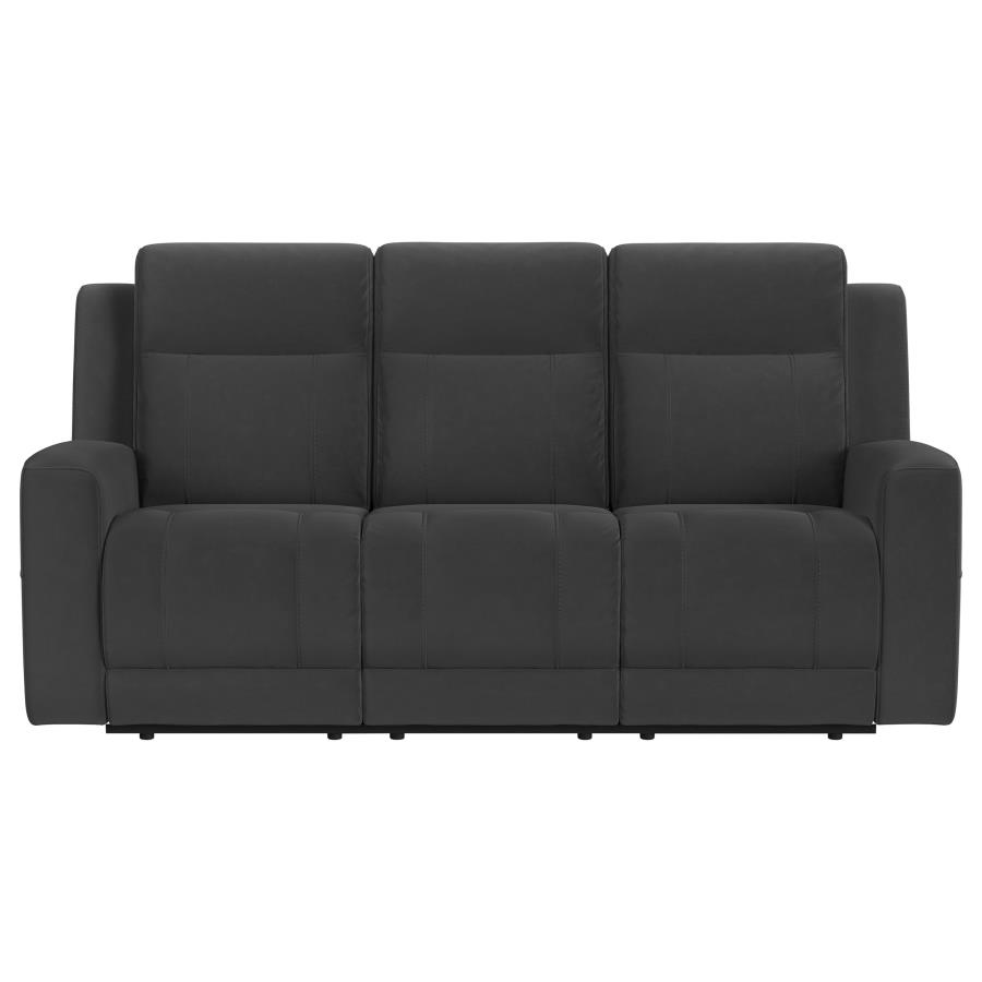 (image for) Brentwood 3-piece Upholstered Reclining Sofa Set Charcoal