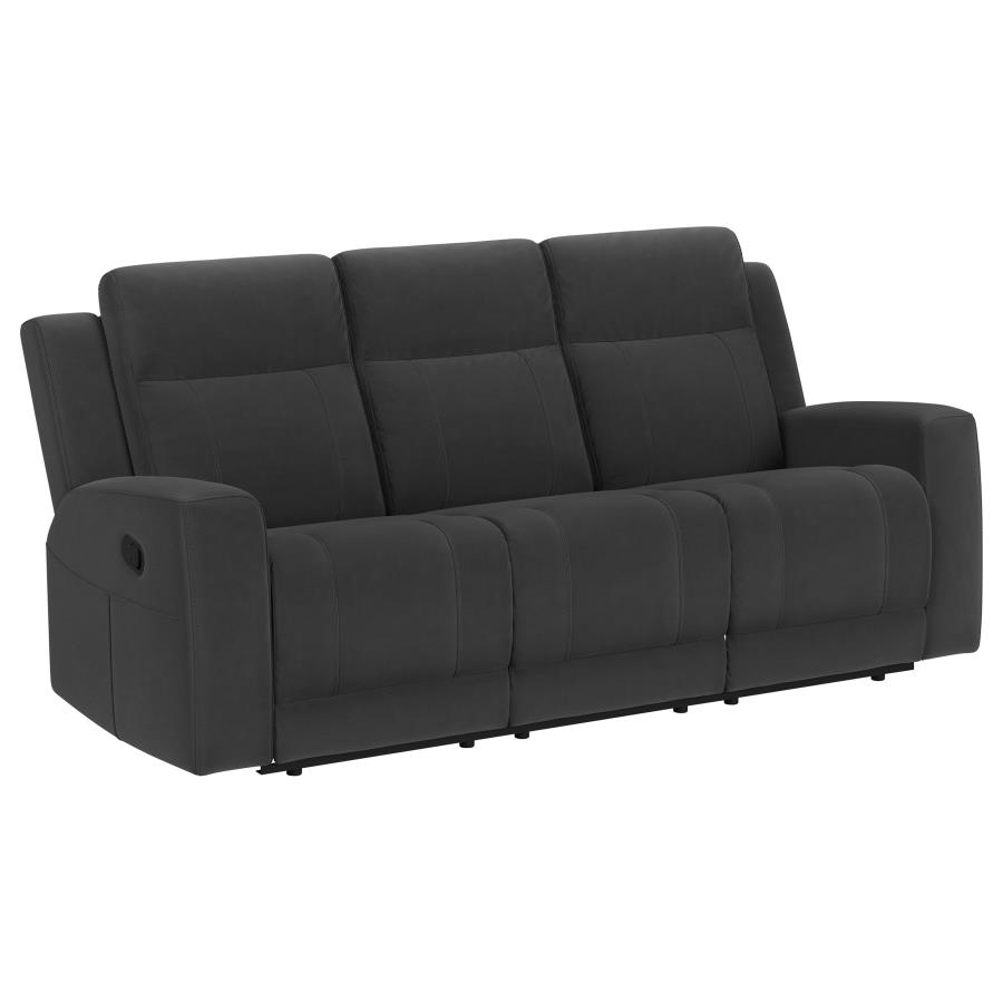 (image for) Brentwood Upholstered Motion Reclining Sofa Dark Charcoal