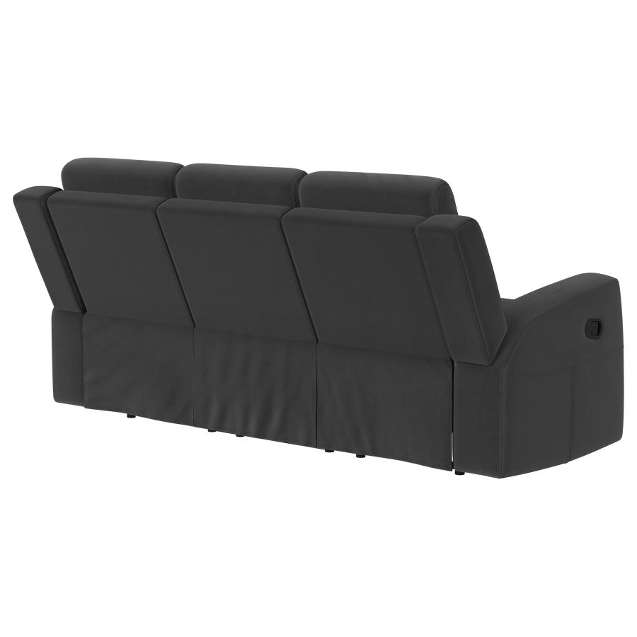 (image for) Brentwood Upholstered Motion Reclining Sofa Dark Charcoal