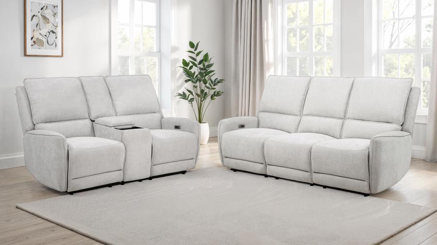 (image for) Sylmar 2-piece Chenille Power Reclining Sofa Set Dove Grey