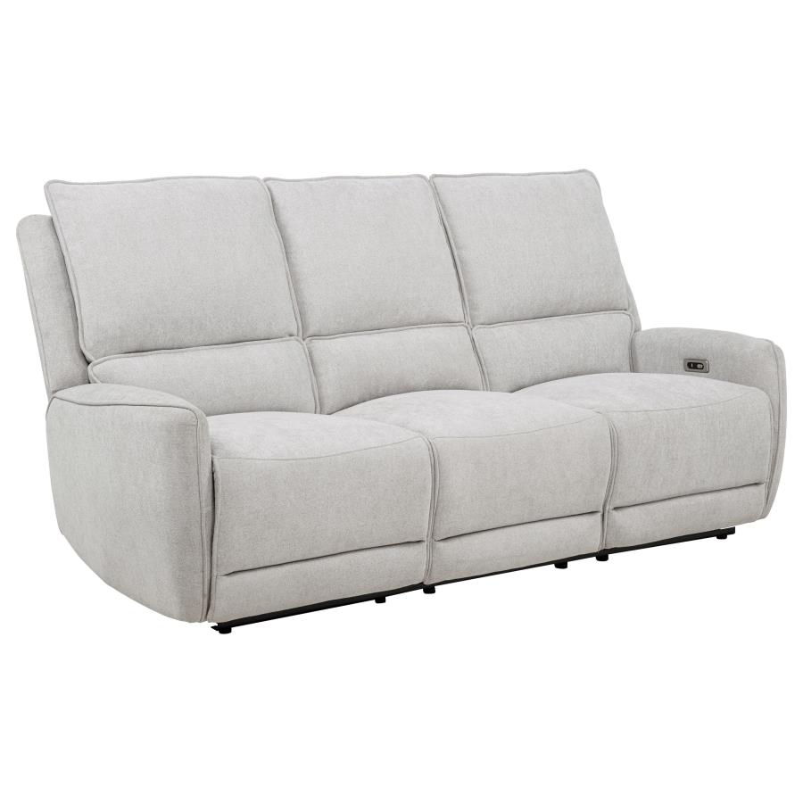 (image for) Sylmar Chenille Upholstered Power Reclining Sofa Dove Grey