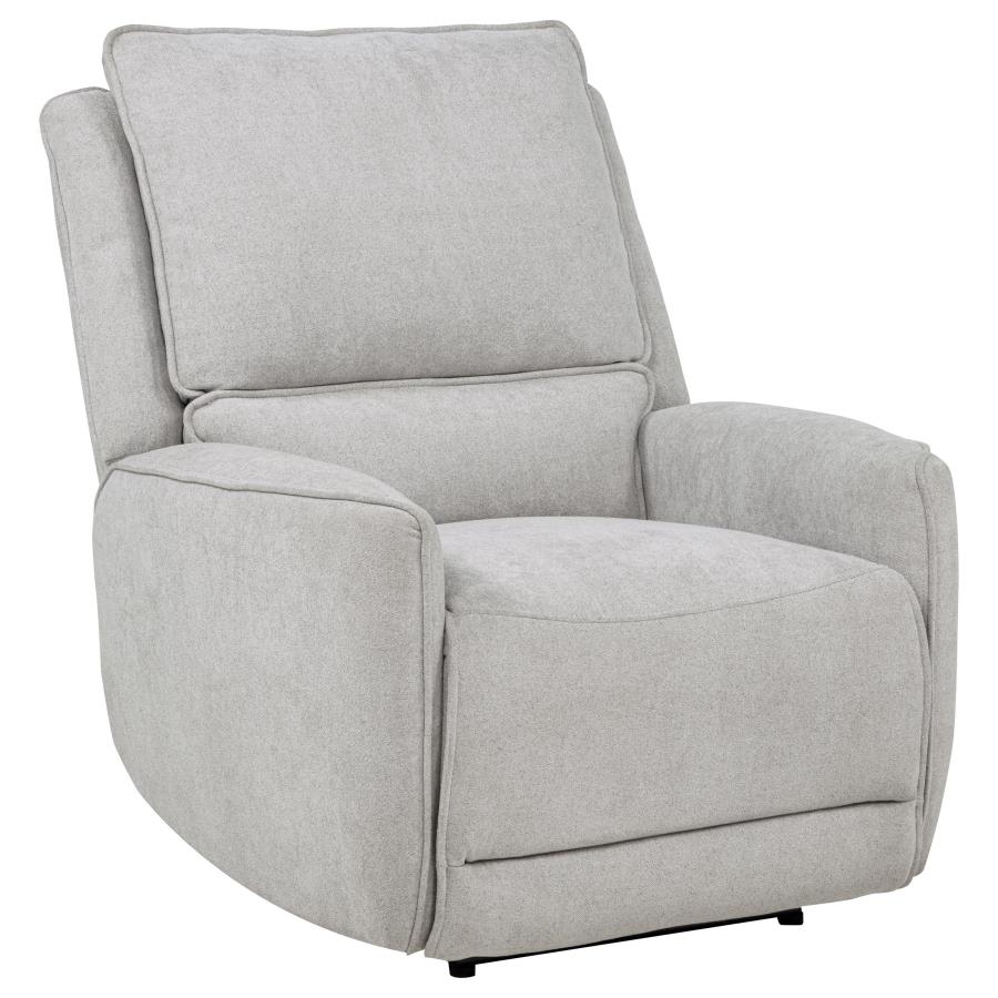 (image for) Sylmar Chenille Upholstered Power Recliner Dove Grey