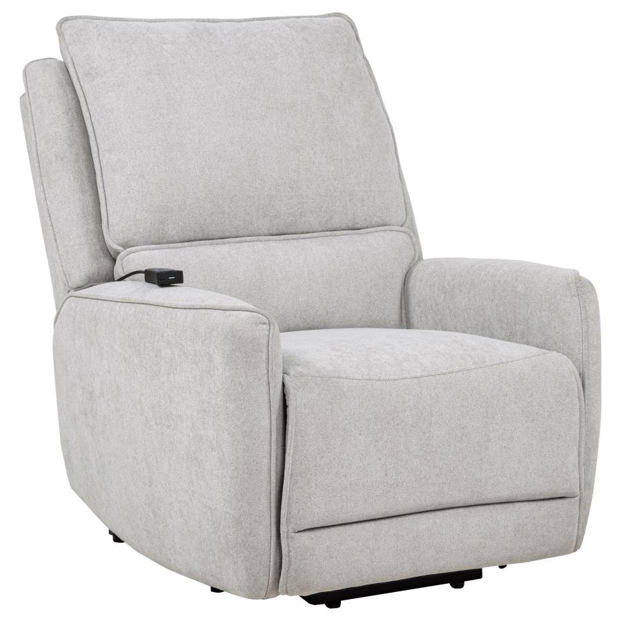 (image for) Sylmar Chenille Upholstered Dual Power Lift Recliner Dove Grey