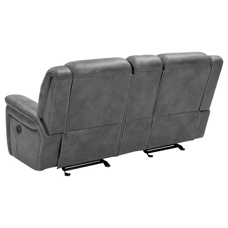 (image for) Conrad Upholstered Padded Arm Glider Loveseat Grey