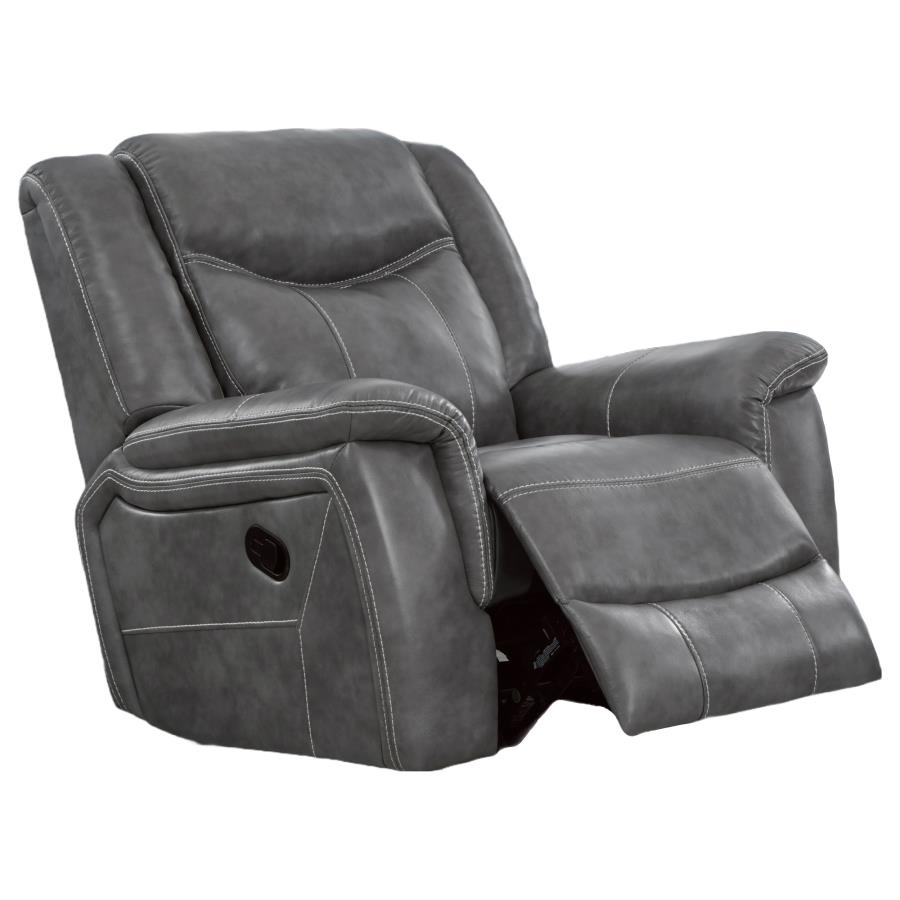 (image for) Conrad Upholstered Padded Arm Glider Recliner Grey