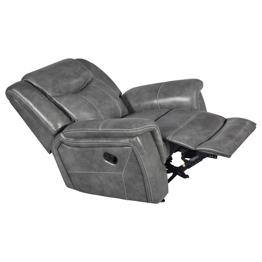 (image for) Conrad Upholstered Padded Arm Glider Recliner Grey