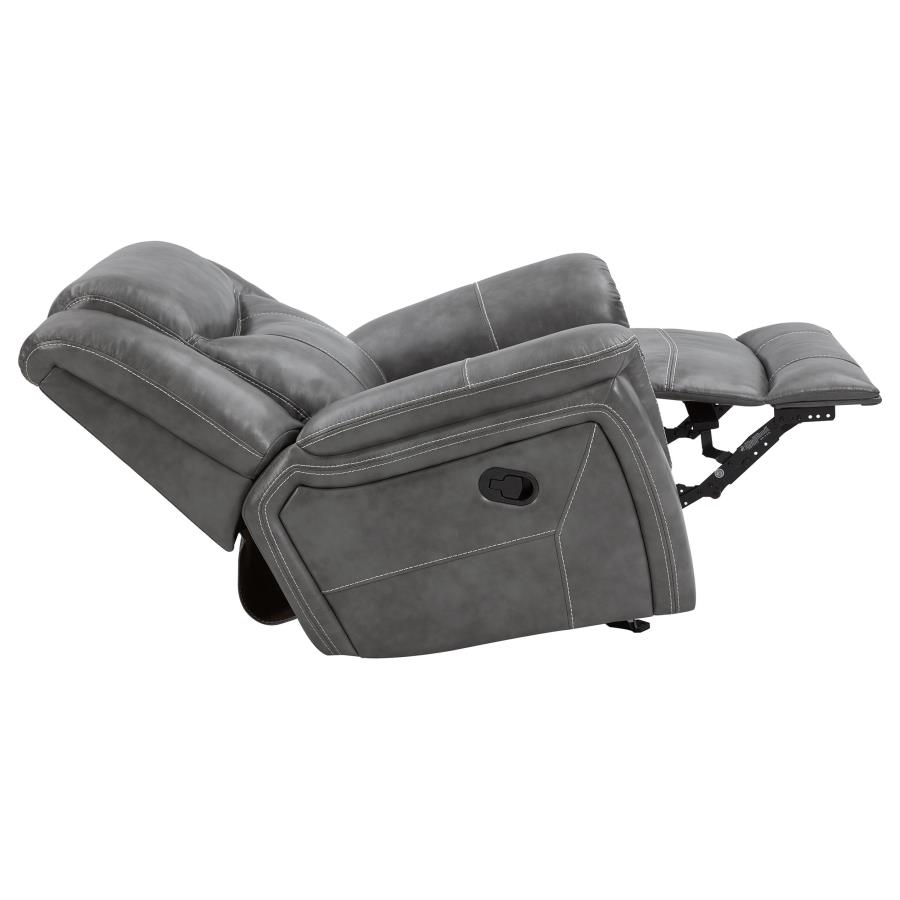 (image for) Conrad Upholstered Padded Arm Glider Recliner Grey