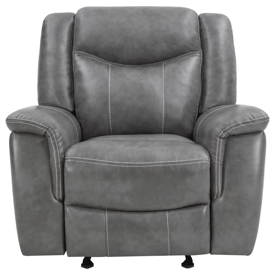 (image for) Conrad Upholstered Padded Arm Glider Recliner Grey