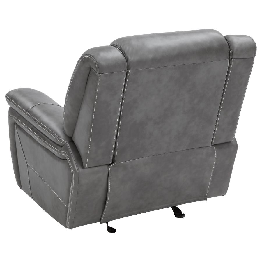 (image for) Conrad Upholstered Padded Arm Glider Recliner Grey