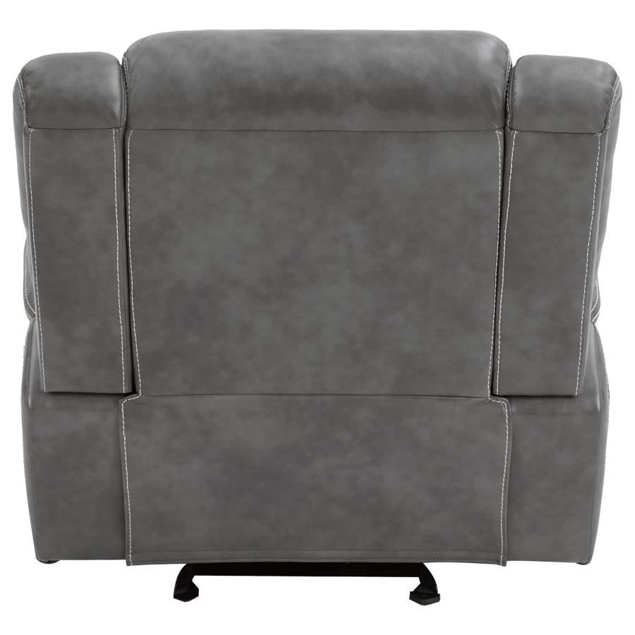 (image for) Conrad Upholstered Padded Arm Glider Recliner Grey