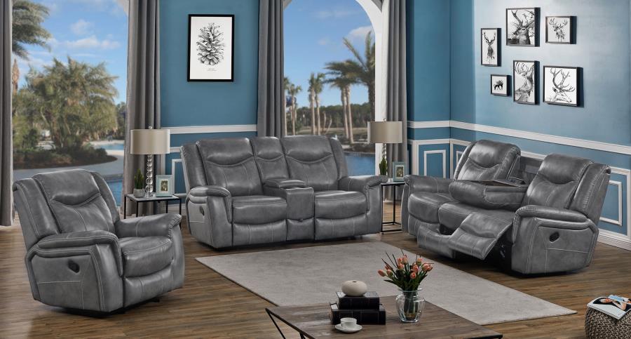 (image for) Conrad Upholstered Padded Arm Glider Recliner Grey