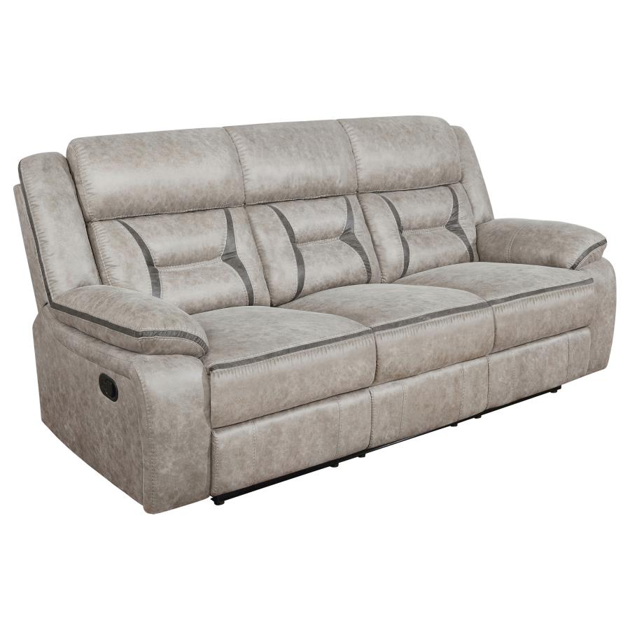 (image for) Greer 2-piece Upholstered Reclining Sofa Set Taupe