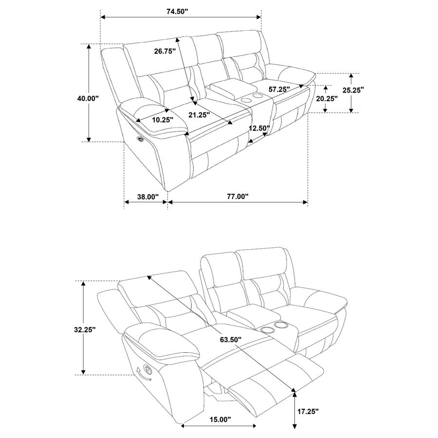 (image for) Greer 2-piece Upholstered Reclining Sofa Set Taupe