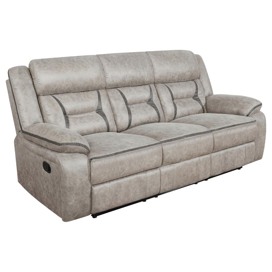 (image for) Greer Upholstered Motion Reclining Sofa Taupe