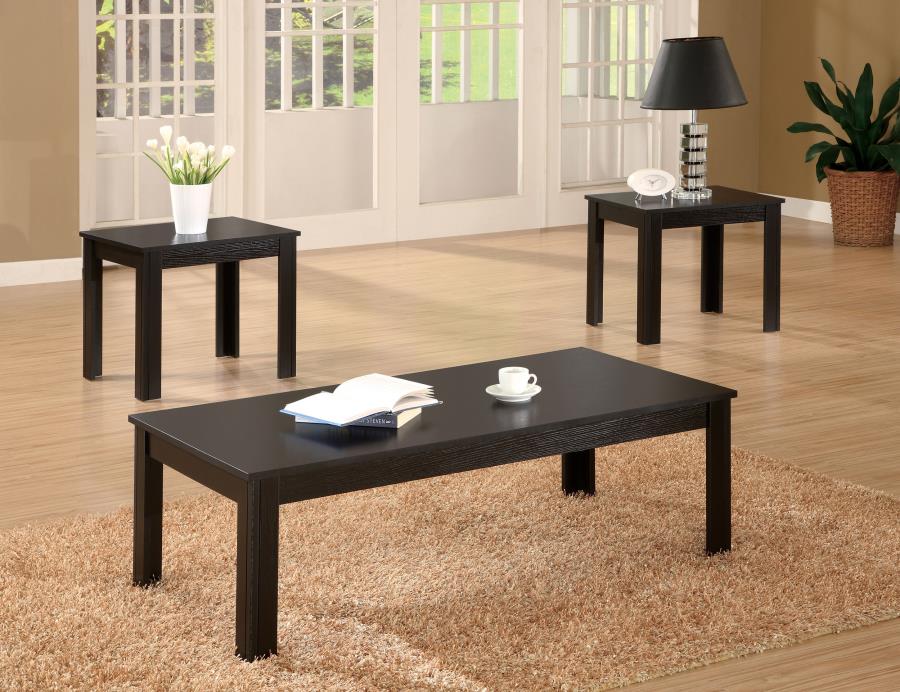 (image for) Elias 3-piece Engineered Wood Coffee Table Set Black