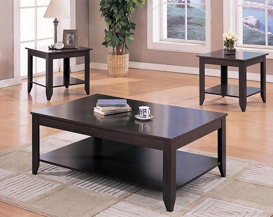 (image for) Brooks 3-piece Rectangular Coffee Table Set Cappuccino