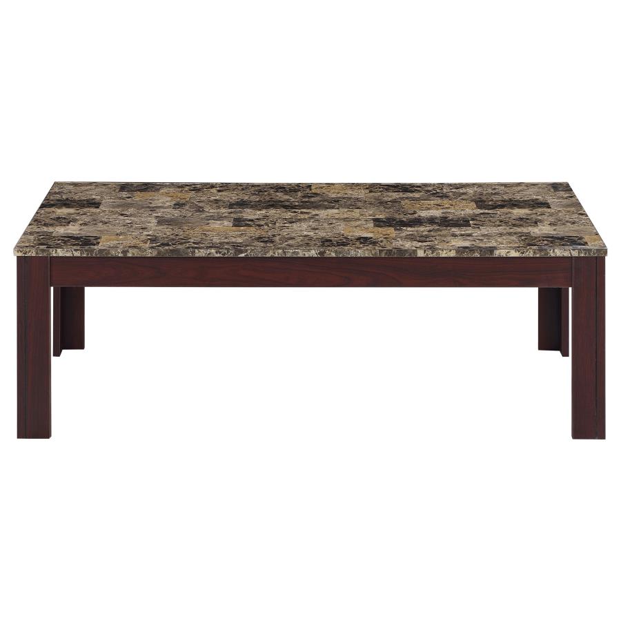 (image for) Rhodes 3-piece Faux Marble Top Coffee Table Set Brown