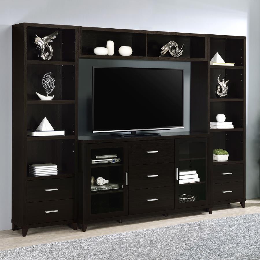 (image for) Lewes 4-piece 60" TV Entertainment Center Cappuccino