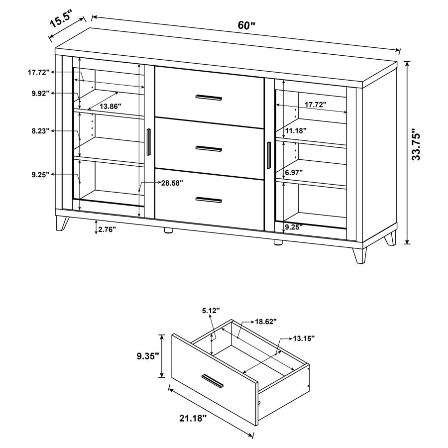 (image for) Lewes 4-piece 60" TV Entertainment Center Cappuccino