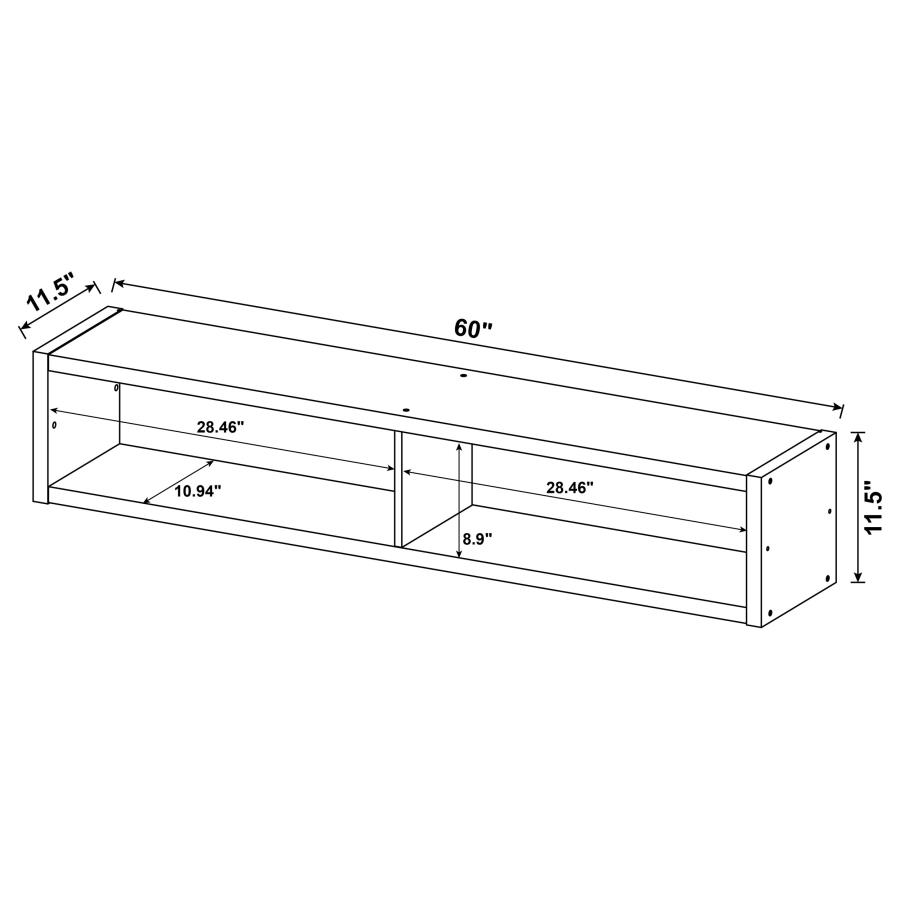 (image for) Lewes 4-piece 60" TV Entertainment Center Cappuccino