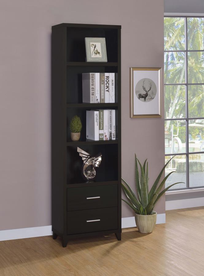 (image for) Lewes 4-shelf Engineered Wood Media Tower Cappuccino