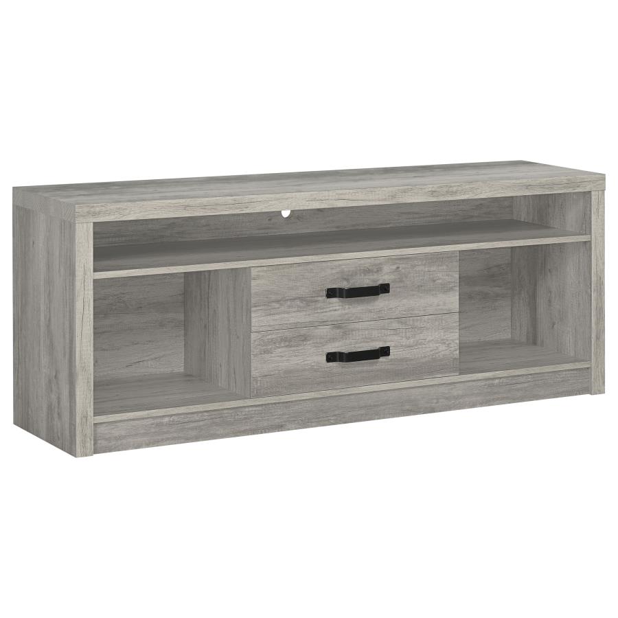 (image for) Burke 2-drawer Engineered Wood 59" TV Stand Grey Driftwood