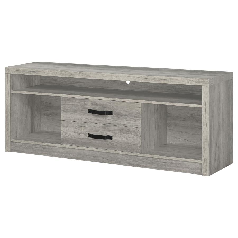 (image for) Burke 2-drawer Engineered Wood 59" TV Stand Grey Driftwood