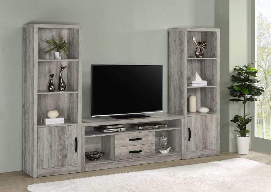 (image for) Burke 2-drawer Engineered Wood 59" TV Stand Grey Driftwood