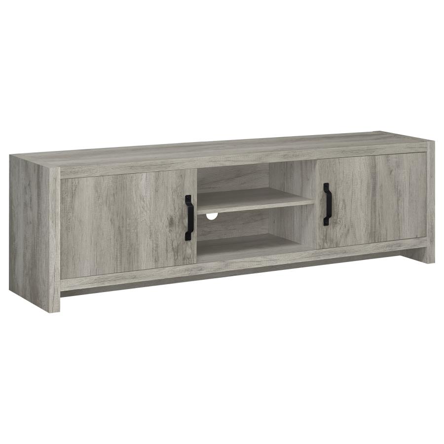 (image for) Burke 2-door Engineered Wood 71" TV Stand Grey Driftwood