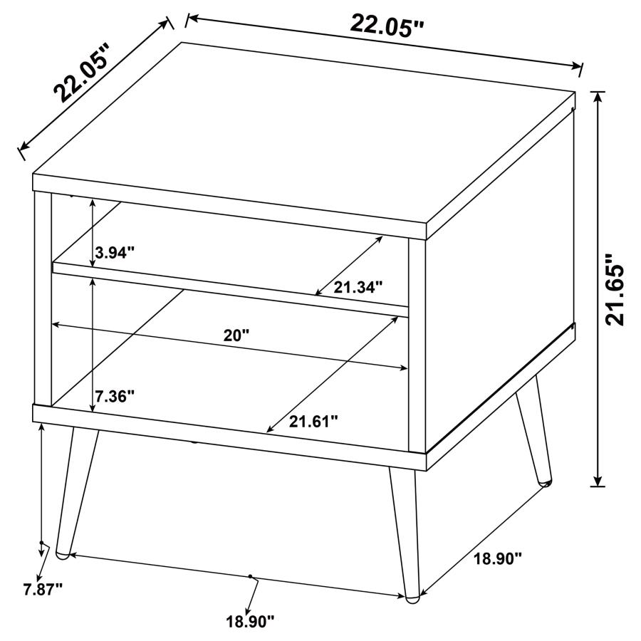 (image for) Welsh Square Engineered Wood Side End Table Antique Pine