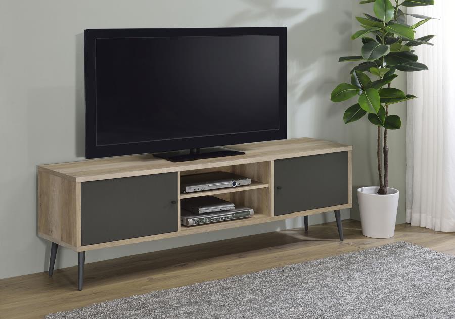 (image for) Allie 2-door Engineered Wood 71" TV Stand Distressed Pine