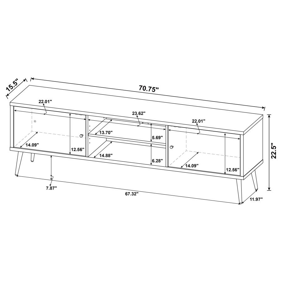 (image for) Allie 2-door Engineered Wood 71" TV Stand Distressed Pine