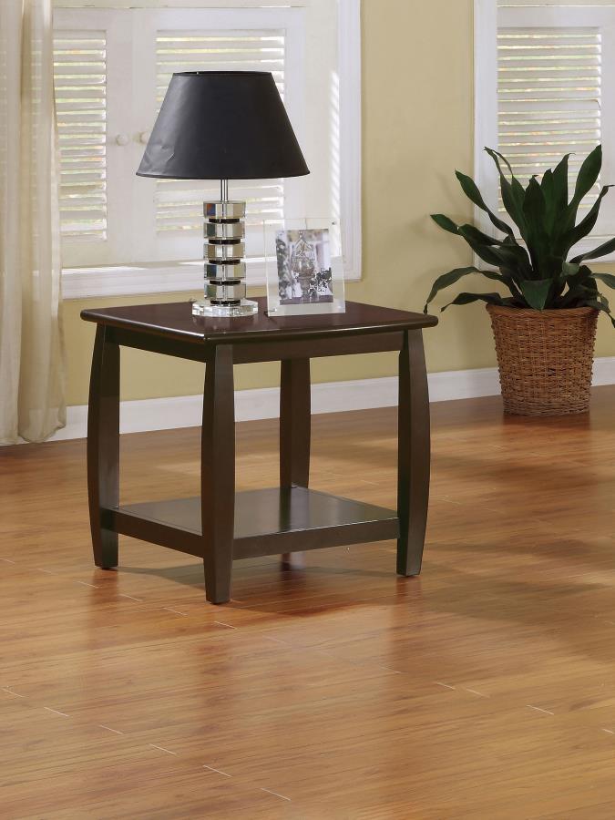 (image for) Dixon 1-shelf Square Wood End Table Espresso