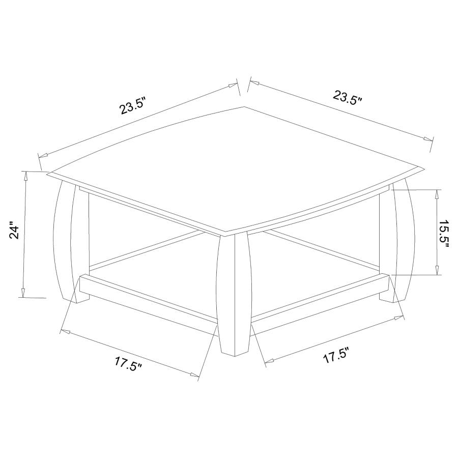 (image for) Dixon 1-shelf Square Wood End Table Espresso