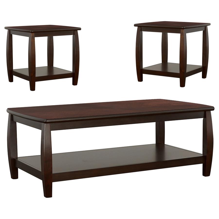 (image for) Dixon 3-piece Rectangular Wood Coffee Table Set Espresso