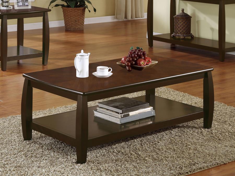 (image for) Dixon 1-shelf Rectangular Wood Coffee Table Espresso