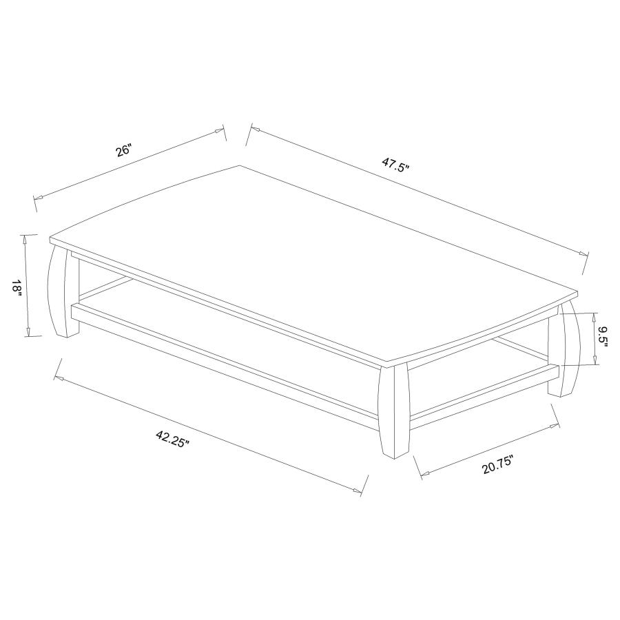 (image for) Dixon 1-shelf Rectangular Wood Coffee Table Espresso