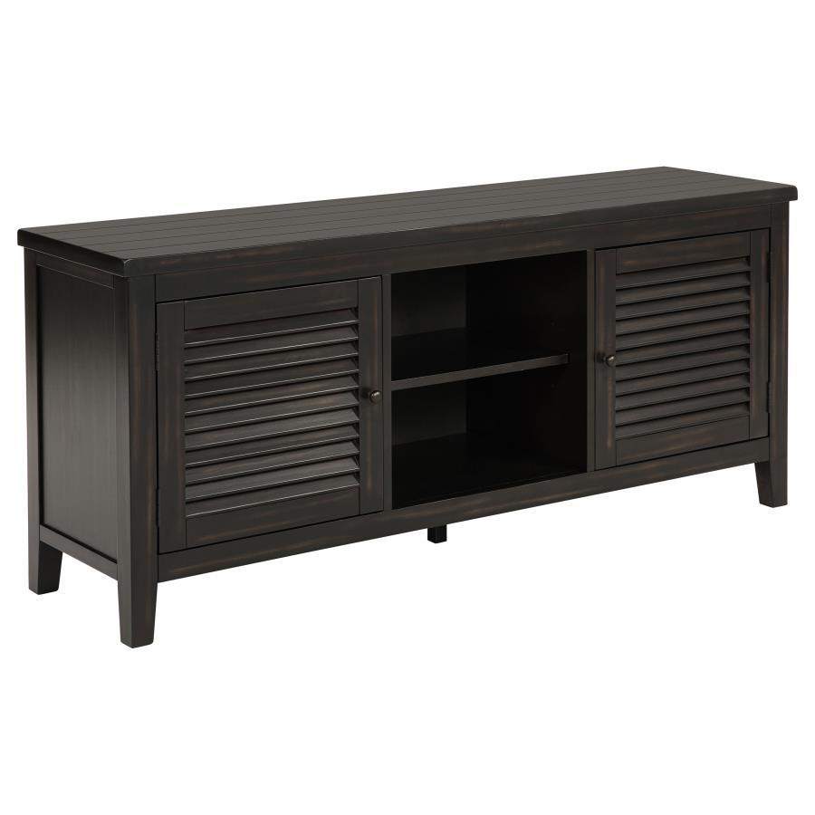 (image for) Concord 2-door 60-inch TV Stand Console Distressed Java