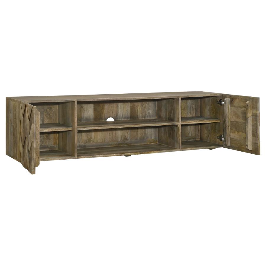 (image for) Keese 2-door Wood 70" TV Stand Media Console Mango Brown