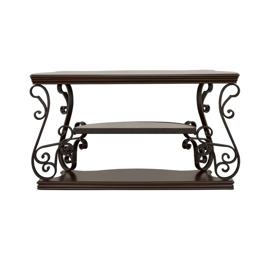 (image for) Laney Scrollwork Entryway Sofa Console Table Deep Merlot